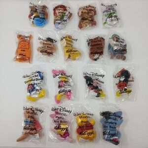 2001 Kelloggs Walt Disney World Mini Bean Pooh Mickey Donald Toy Story Lion King